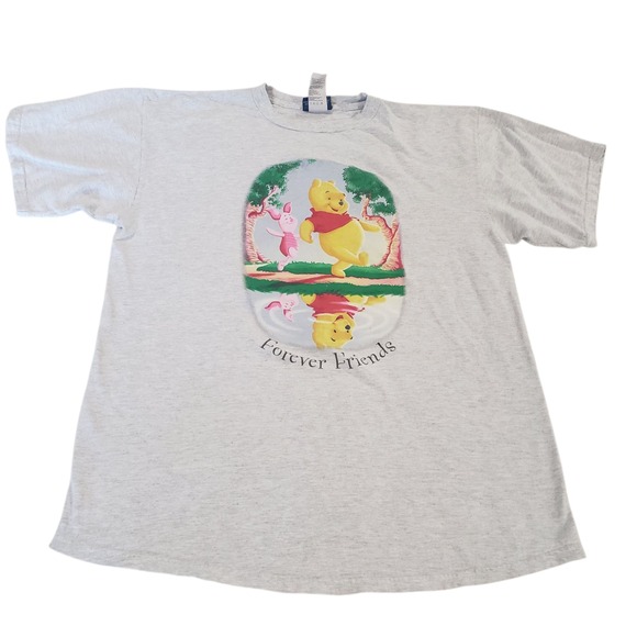 Disney Vintage Short Sleeve Shirt Mens Gray XL Winnie‎ The Pooh Graphic Printed - Picture 2 of 14